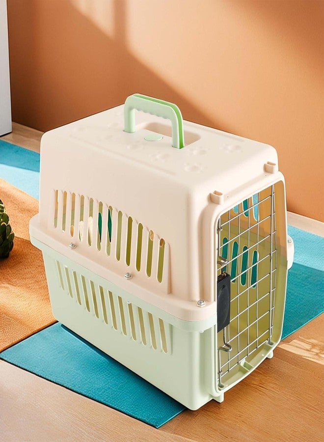 Homestic 48x31x31 CM Strong Metal Heavy Duty Cat & Dog Cage for Large Dogs | Dog Crate, Kennel & Rabbit House/Shelter | Plastic Portable Pet Travel Carrier Cage | New Green - Image 1